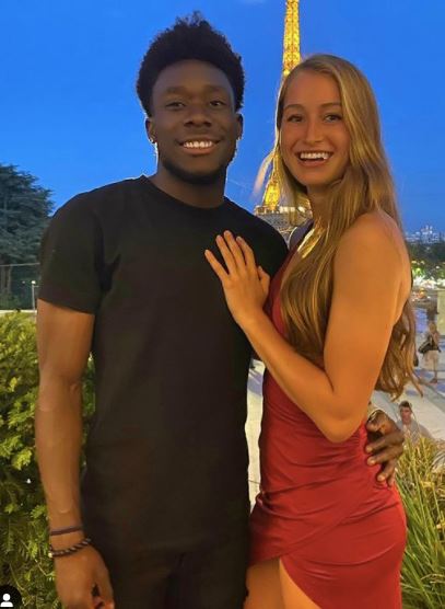 Jordyn Huitema and Alphonso Davies when they were together
